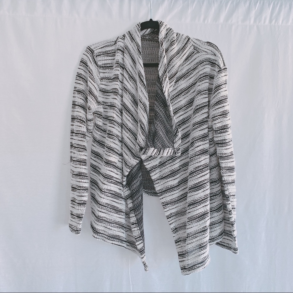 Eddie Bauer Draped Open Front Duster Cardigan L
